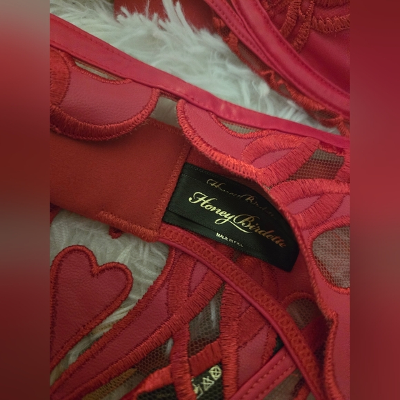 Honey Birdette Red Heart Set 38D - Picture 3 of 11